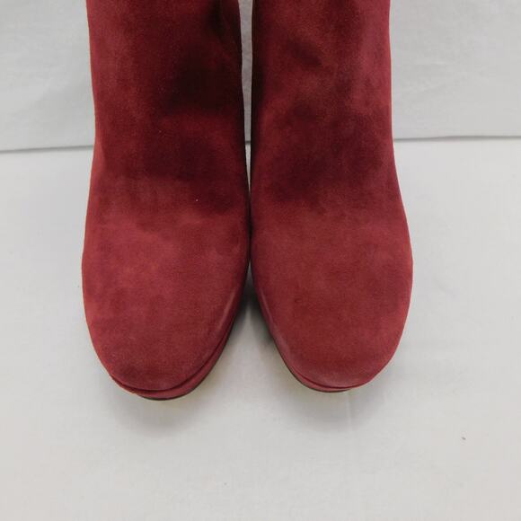 Michael Kors Women's Frenchie Platform Suede Burgundy Boots Size 9 New - Picture 4 of 14